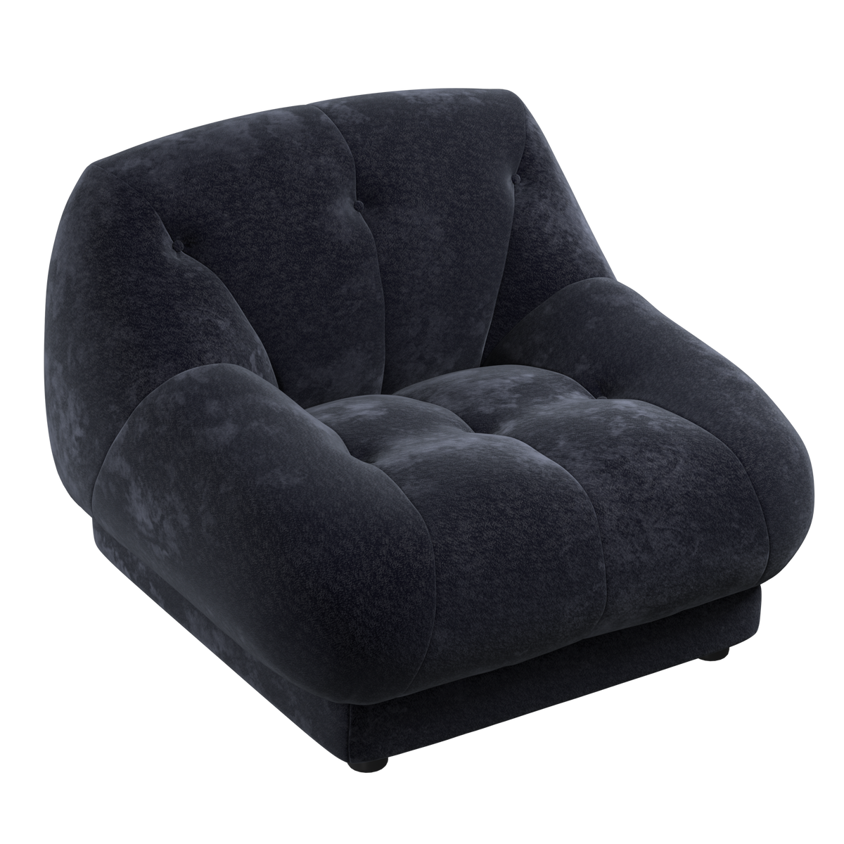 DAST כורסת לאונג' מעץ לארץ' מלא עם ריפוד בד Plush