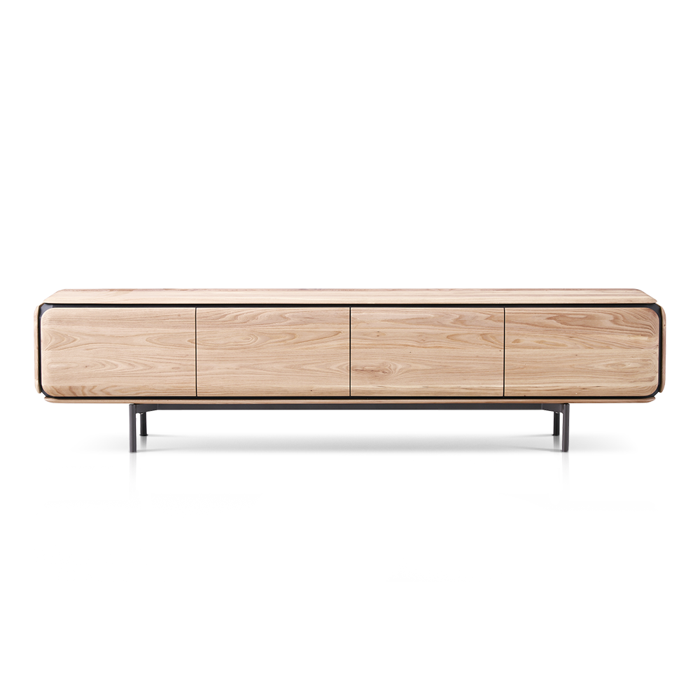 DANKOS מזנון מעץ בוקיצה (Elm) מלא עם רגלי פלדת קרבון