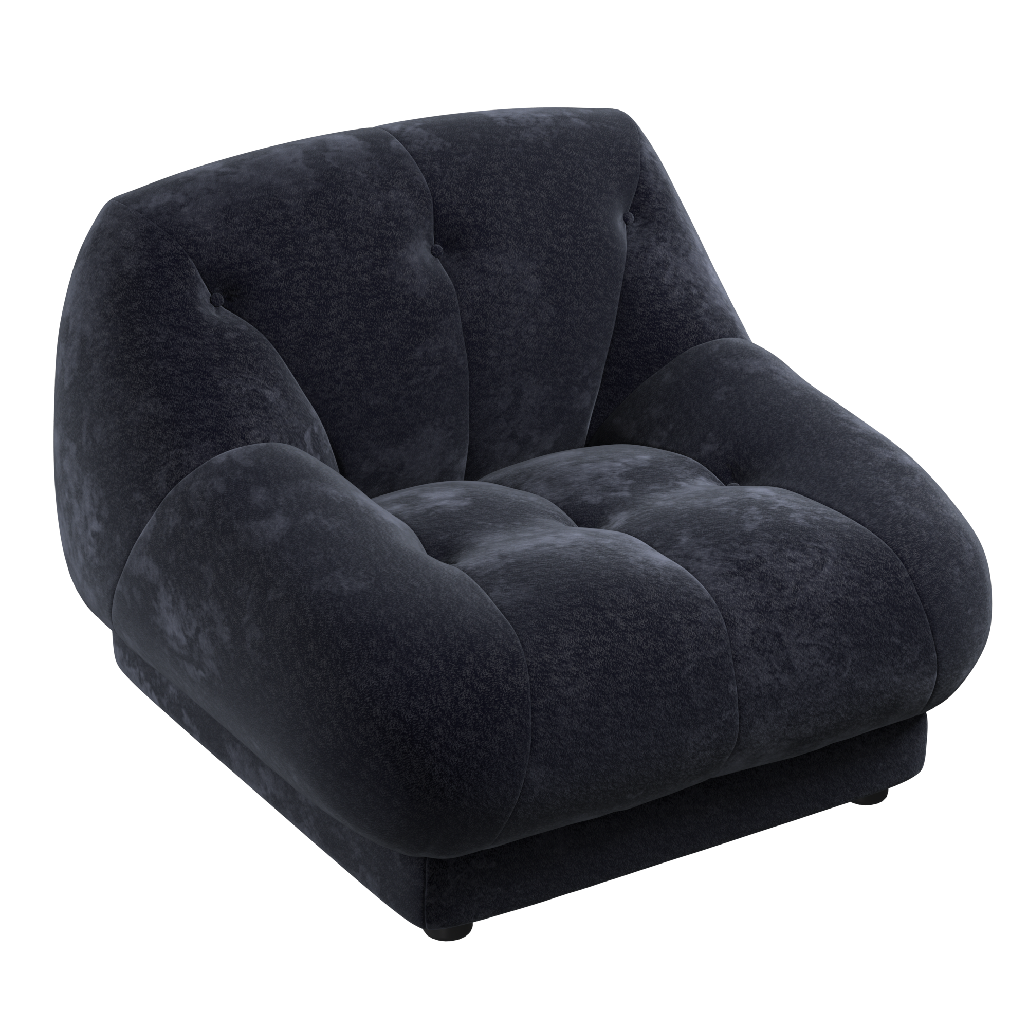 DAST כורסת לאונג' מעץ לארץ' מלא עם ריפוד בד Plush